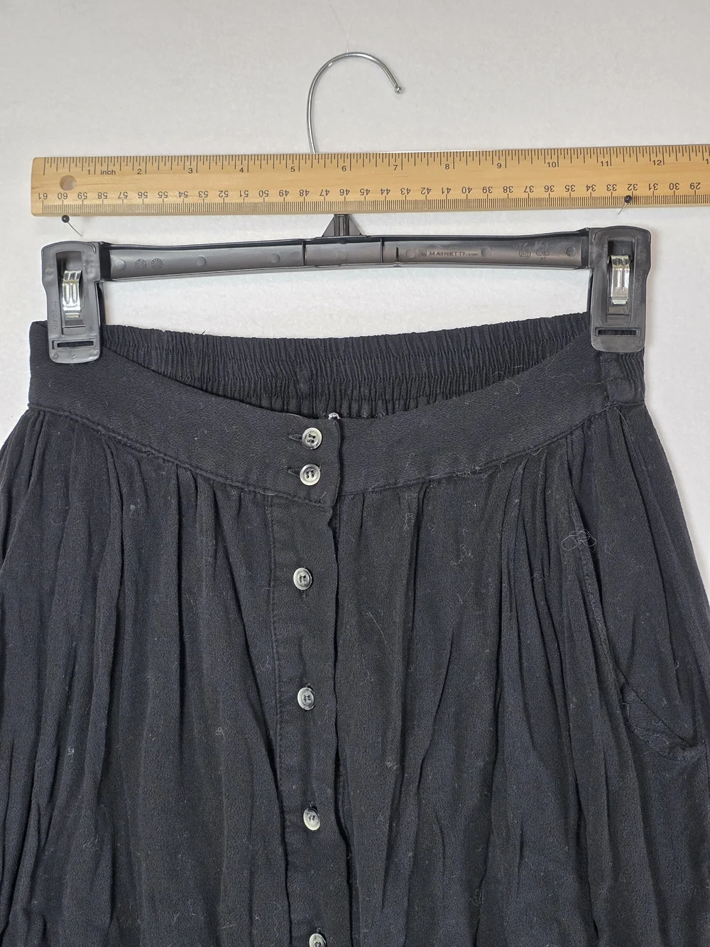The Main Street Exchange 'SKYE' Black Button-Front Midi Skirt - Picture 4 of 6